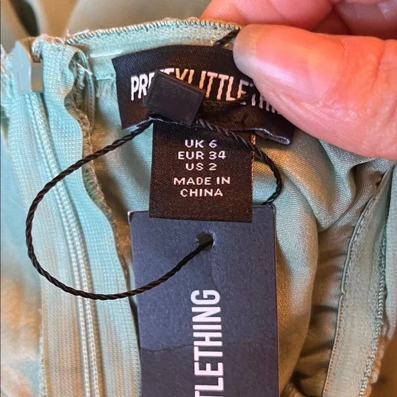 PrettyLittleThing Sage Green Draped Pencil Skirt - Picture 7 of 7